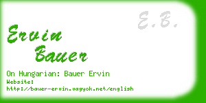 ervin bauer business card